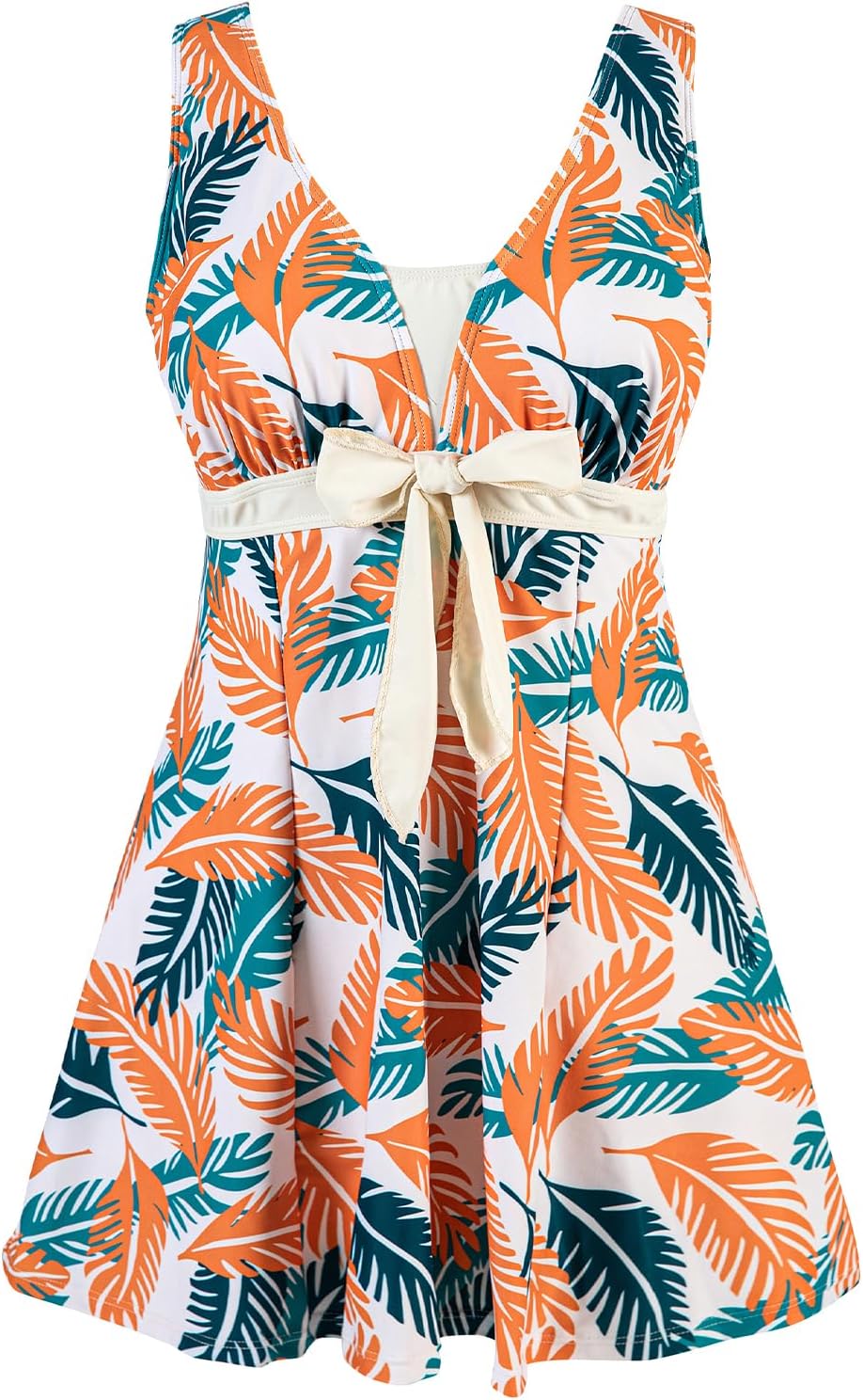 Plus Size Tummy Control Swimdress with Boyshorts