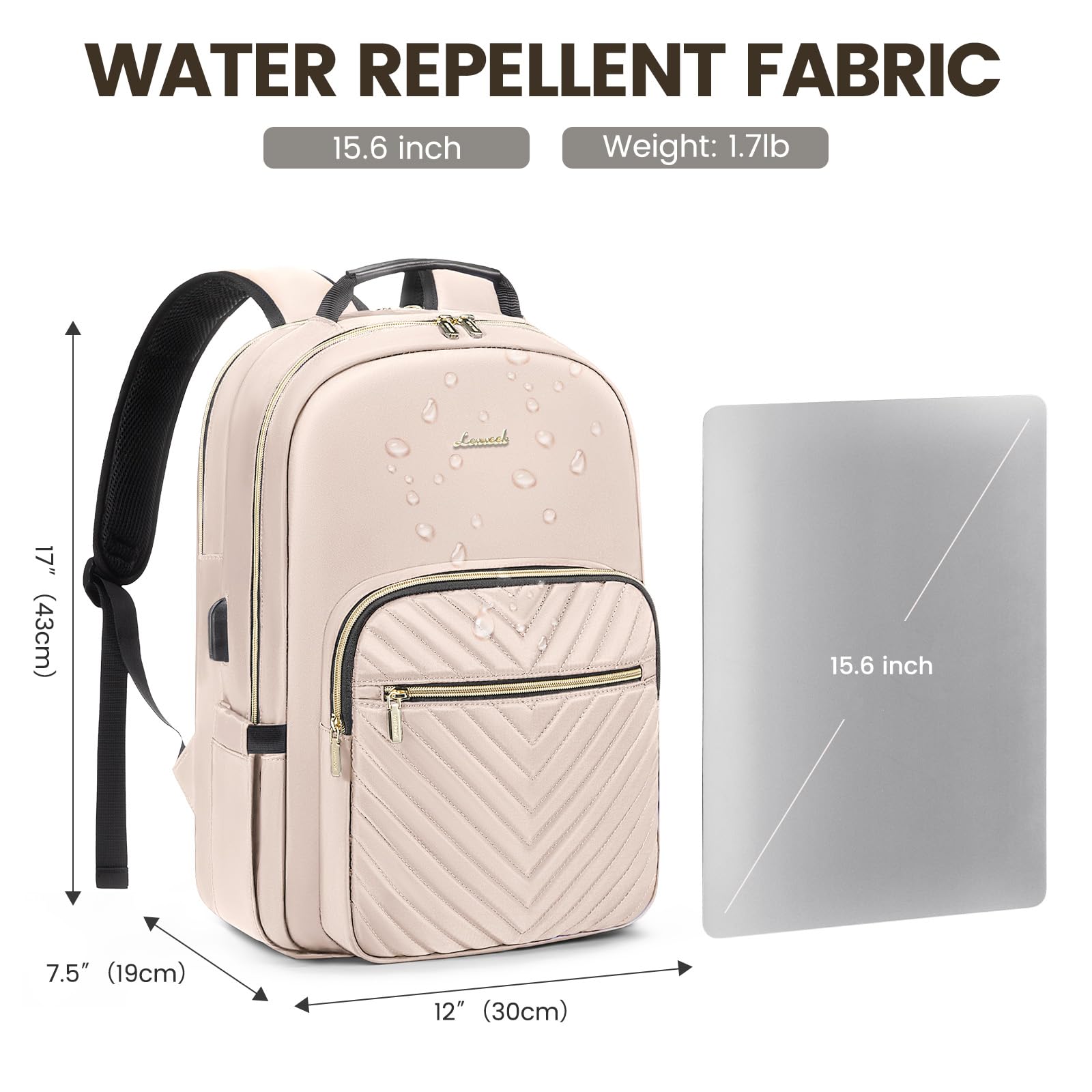 Chic Leather Laptop Backpack for Women - LoveVook - Backpack Bags by Handbags Specialist Headquarter | Available at Handbags Specialist Headquarter