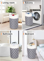 Collapsible Hamper Bag - Grey - Laundry Baskets by Handbags Specialist Headquarter | Available at Handbags Specialist Headquarter