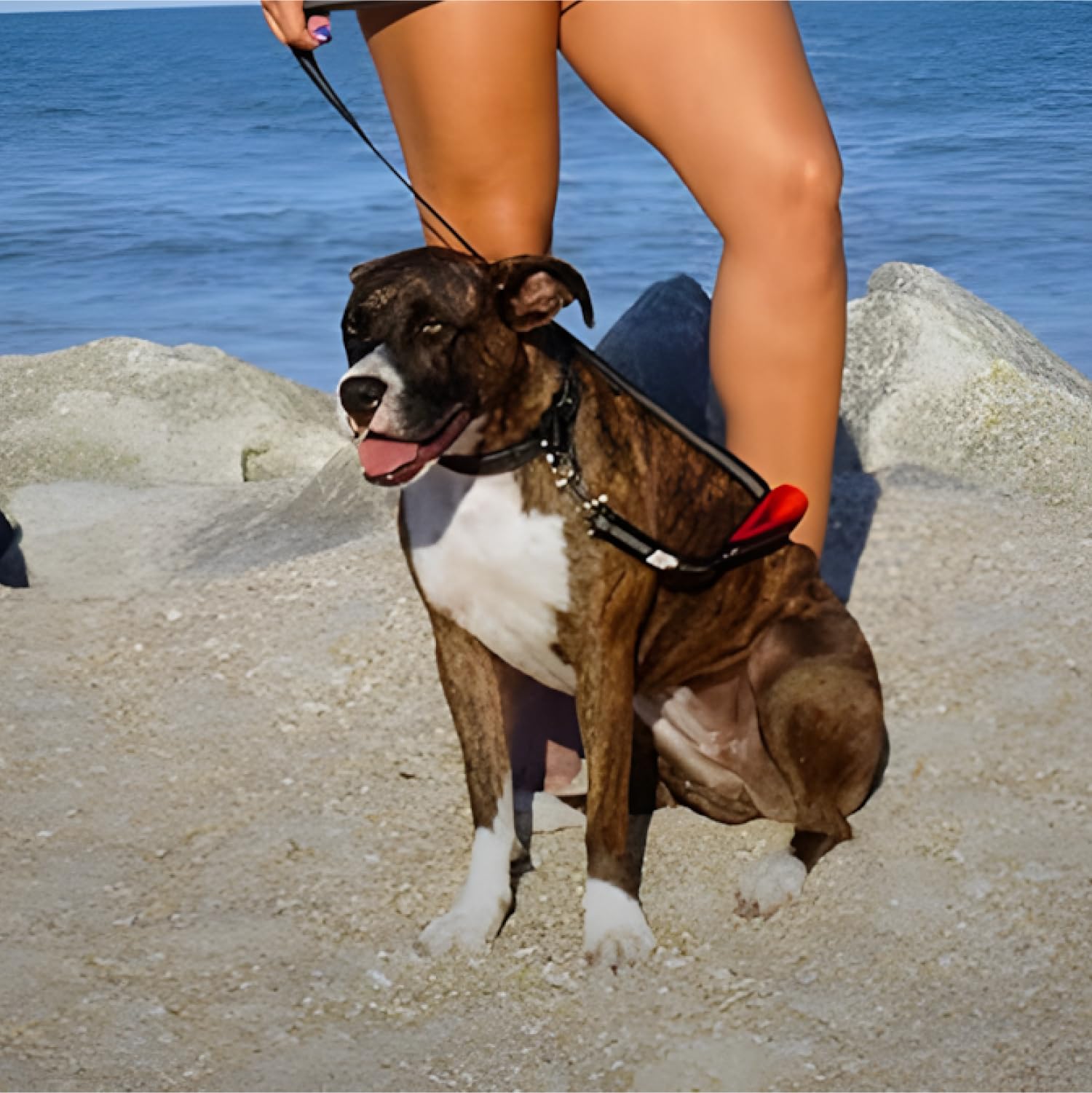 RhinoGrip Aqua: Double Handle Reflective Dog Leash -  by Handbags Specialist Headquarter | Available at Handbags Specialist Headquarter