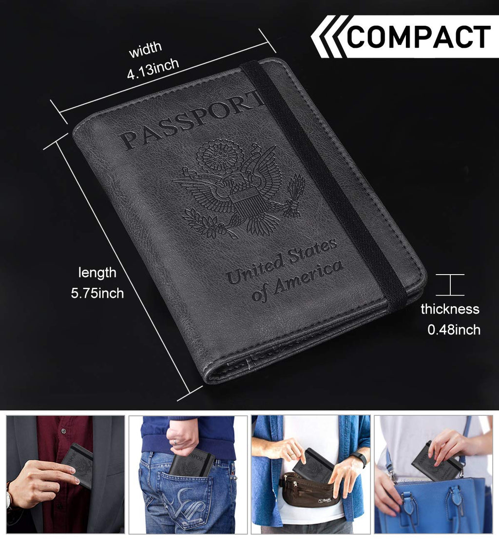 HerriaT RFID Leather Passport Wallet - Gray -  by Handbags Specialist Headquarter | Available at Handbags Specialist Headquarter