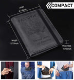 HerriaT RFID Leather Passport Wallet - Gray -  by Handbags Specialist Headquarter | Available at Handbags Specialist Headquarter