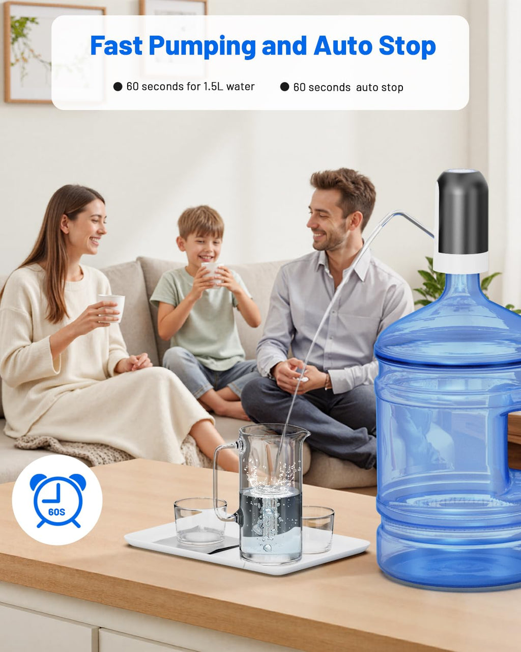 Portable USB Water Dispenser for 3-5 Gallon Bottles