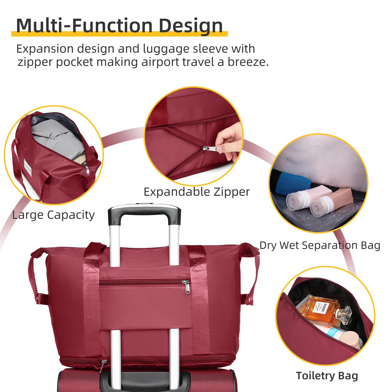 LARVENDER Expandable 5-Piece Spinner Luggage Set -  by Handbags Specialist Headquarter | Available at Handbags Specialist Headquarter