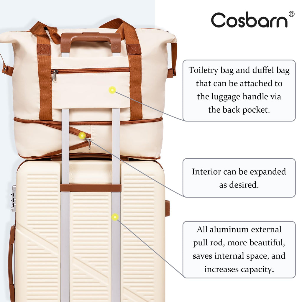 Cosbarn 5-Piece ABS Spinner Luggage Set with TSA Lock