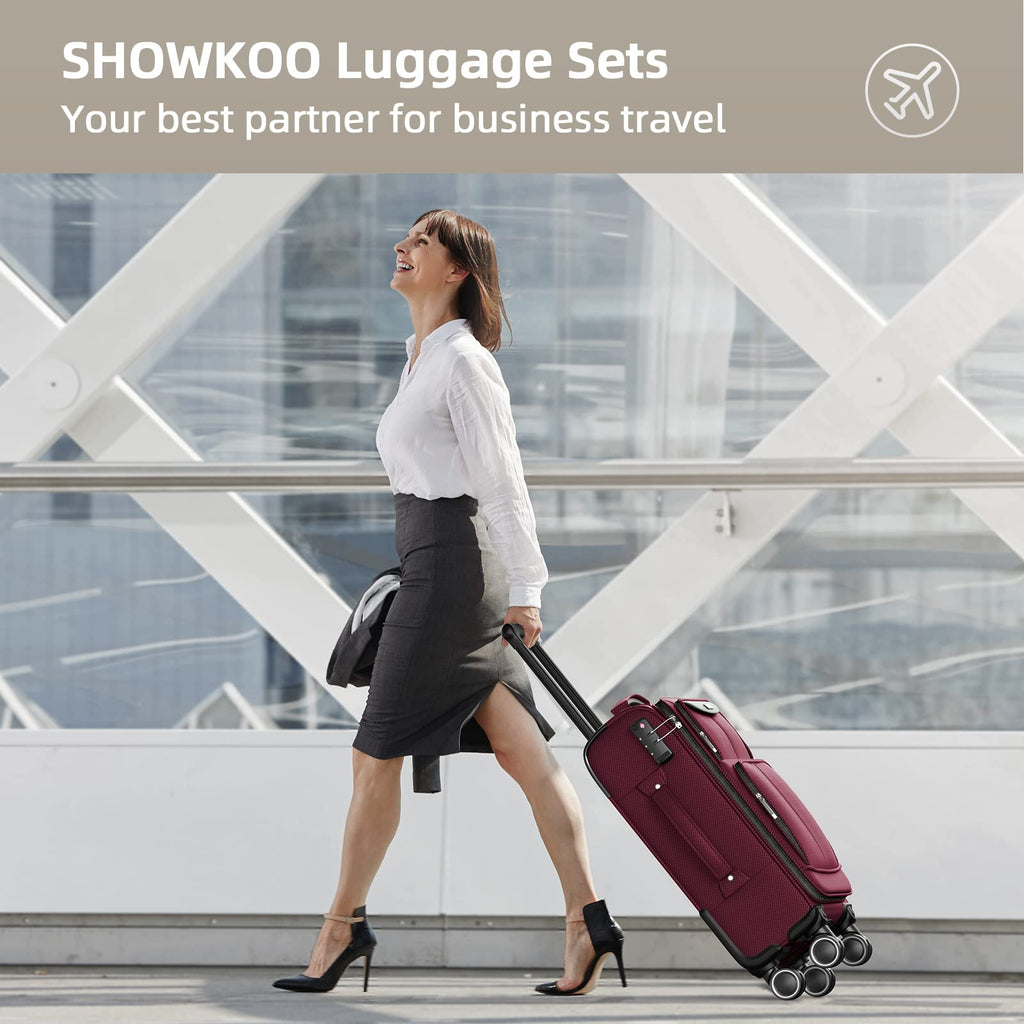 SHOWKOO Armygreen 3-Piece Expandable Luggage Set - Luggage Travel Bags by Handbags Specialist Headquarter | Available at Handbags Specialist Headquarter