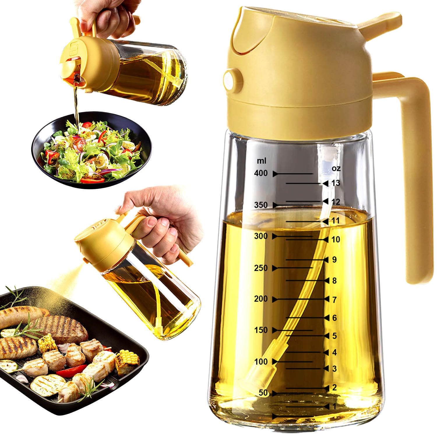 SprayMaster Duo: 16oz Olive Oil Dispenser - Black -  by Handbags Specialist Headquarter | Available at Handbags Specialist Headquarter