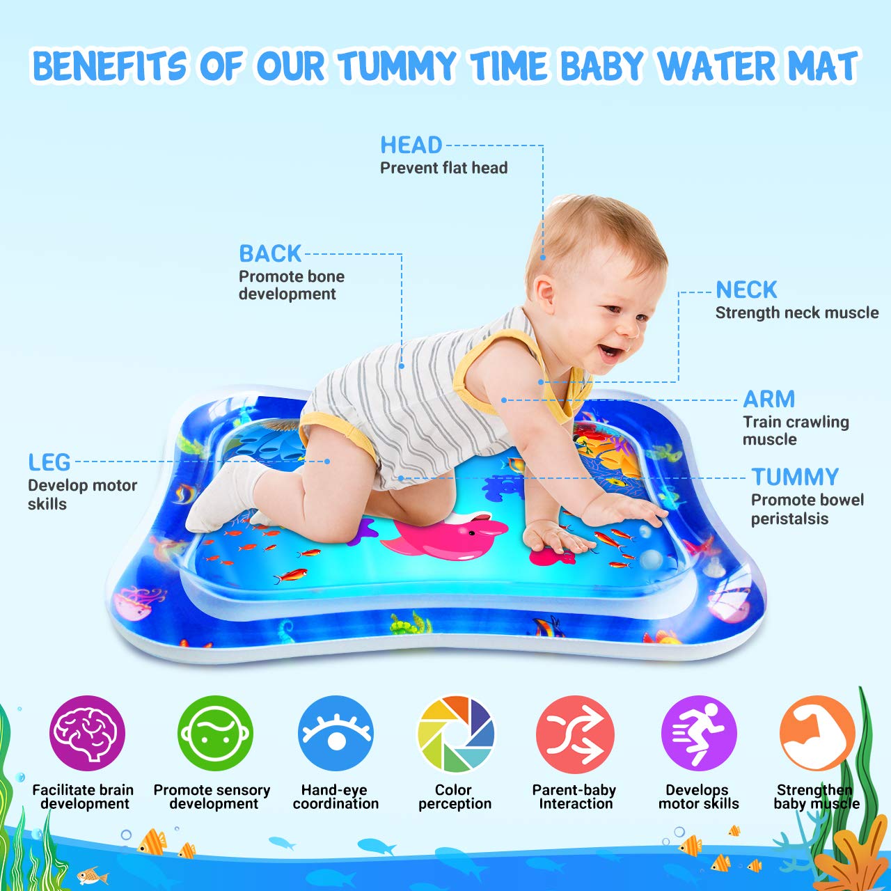 Tummy-Time Water Play Mat - Baby Products by Handbags Specialist Headquarter | Available at Handbags Specialist Headquarter