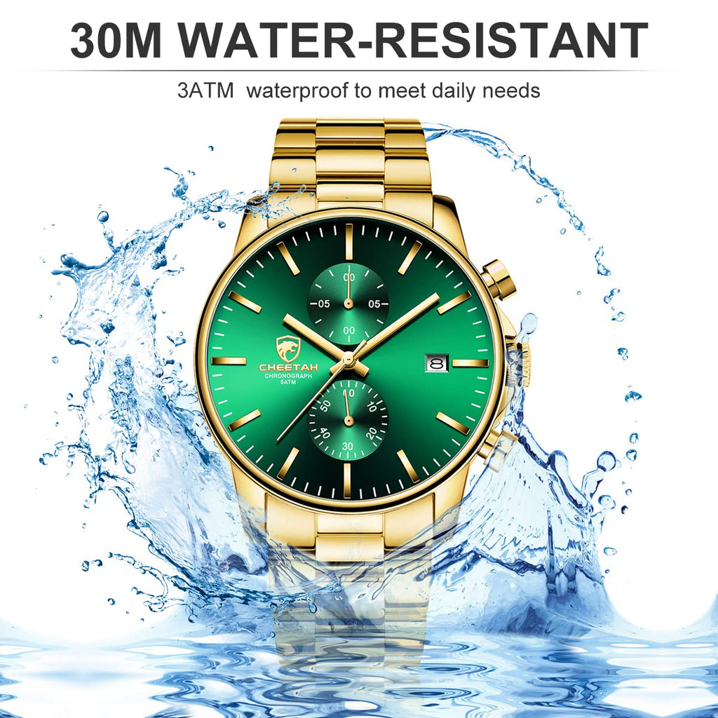 Golden Hour Elite Chrono Steel Men’s Quartz Watch