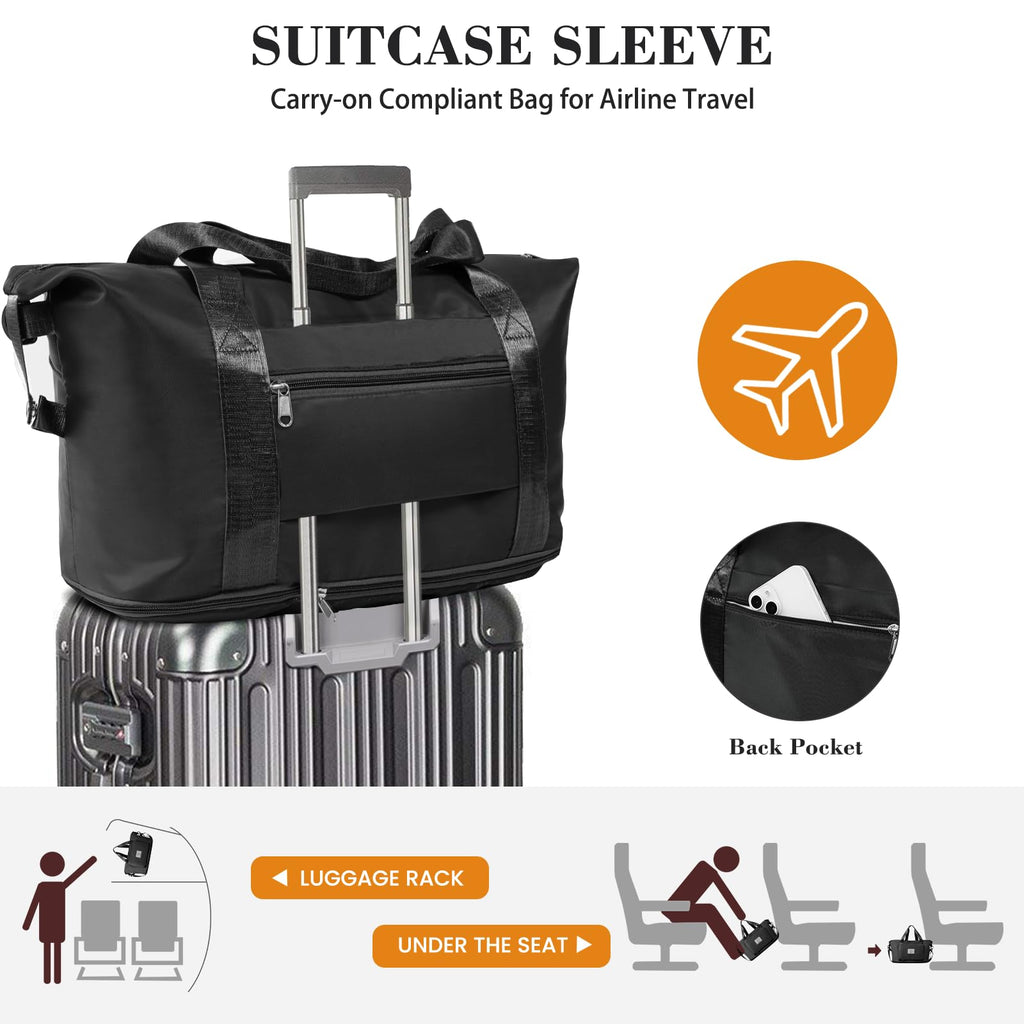 Pink Expandable Travel Duffel with Wet Pocket -  by Handbags Specialist Headquarter | Available at Handbags Specialist Headquarter