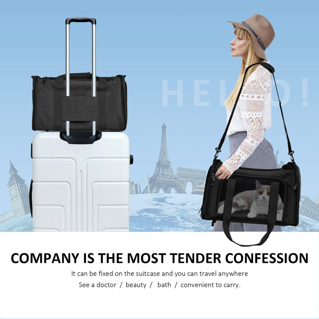 PawsVoyage: Grey TSA-Approved Pet Carrier (15lbs Max) -  by Handbags Specialist Headquarter | Available at Handbags Specialist Headquarter