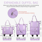 VoyagePro Expandable Wheeled Duffle Bag -  by Handbags Specialist Headquarter | Available at Handbags Specialist Headquarter