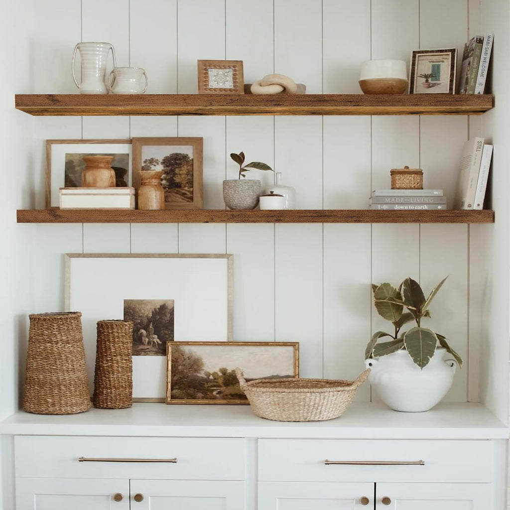 Rustic Farmhouse Shelves (008-40BN) - Decor by Handbags Specialist Headquarter | Available at Handbags Specialist Headquarter