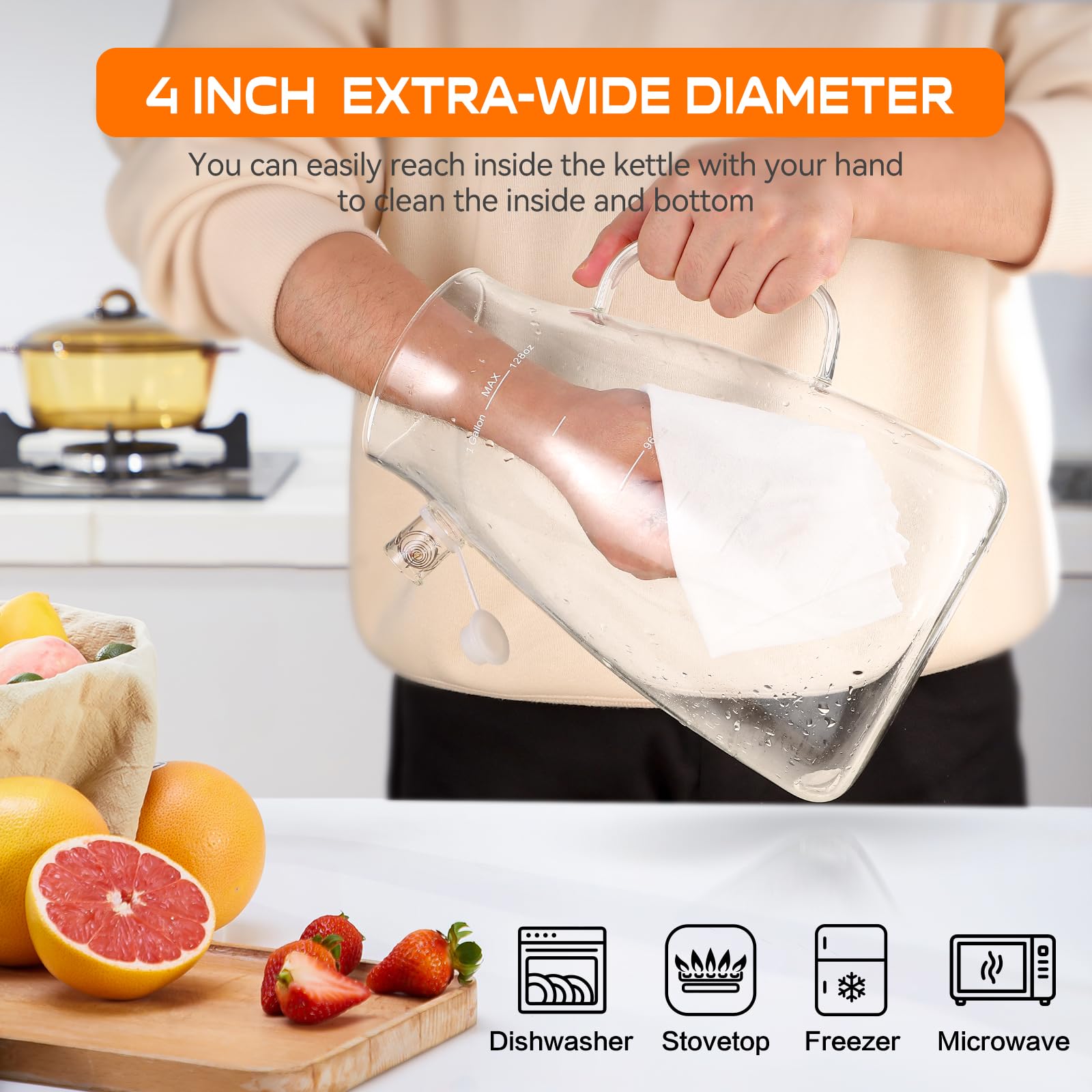 Aofmee Stainless Precision Pitcher - 68oz Borosilicate - Decor by Handbags Specialist Headquarter | Available at Handbags Specialist Headquarter