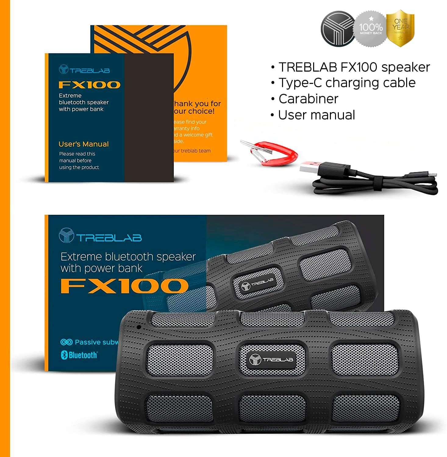 FX100 Bluetooth Speaker - Durable, Waterproof, Portable - Decor by Handbags Specialist Headquarter | Available at Handbags Specialist Headquarter