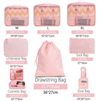 TravelMate 8-Piece Packing Cubes - Luggage Travel Bags by Handbags Specialist Headquarter | Available at Handbags Specialist Headquarter