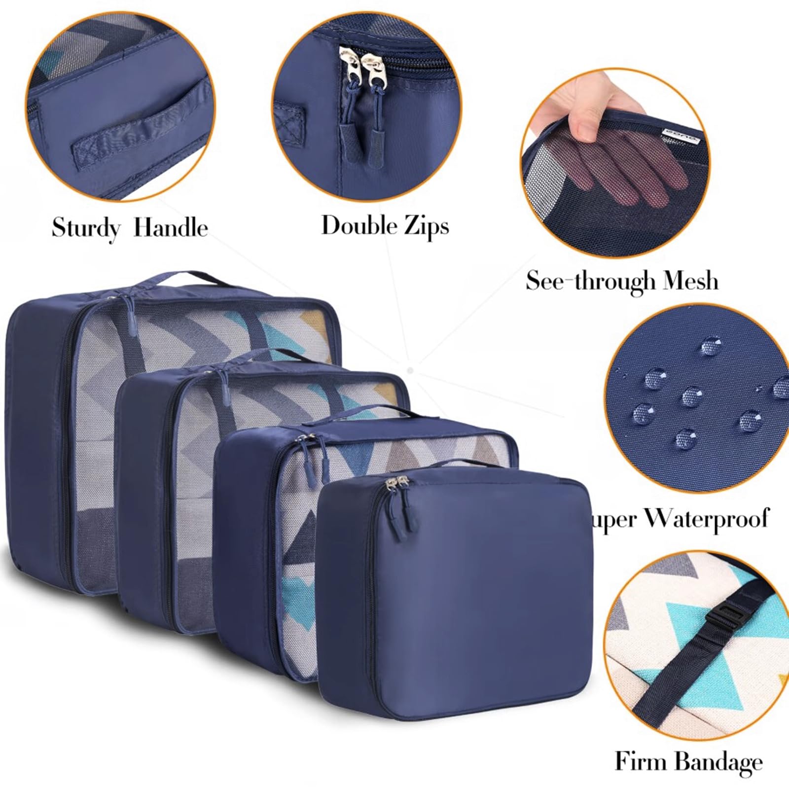 TravelMate 8-Piece Packing Cubes - Luggage Travel Bags by Handbags Specialist Headquarter | Available at Handbags Specialist Headquarter