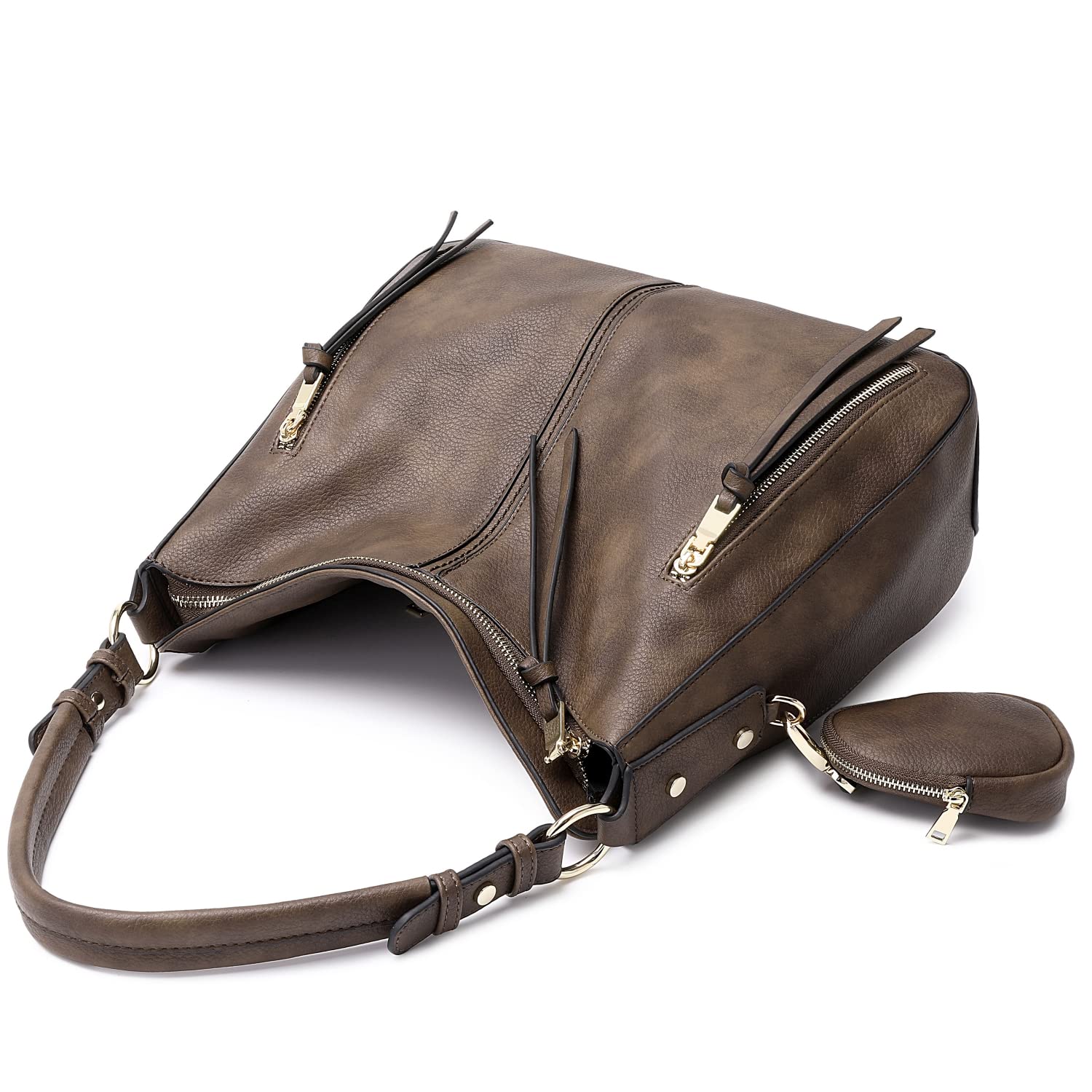 Lapsting Boho Faux Leather Hobo Shoulder Bag