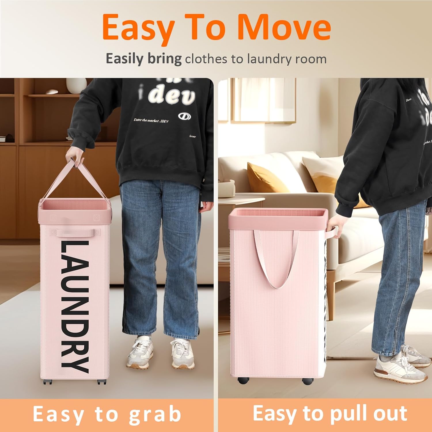 RollAway 90L Laundry Basket with Removable Bag - Laundry Baskets by Handbags Specialist Headquarter | Available at Handbags Specialist Headquarter