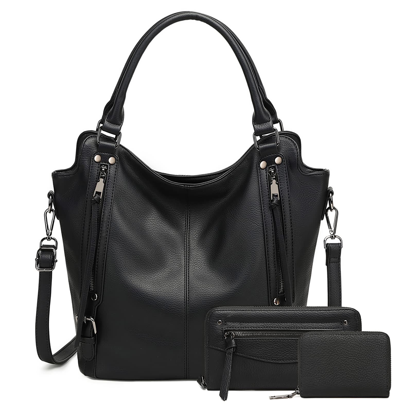 Lapsting Boho Faux Leather Hobo Shoulder Bag