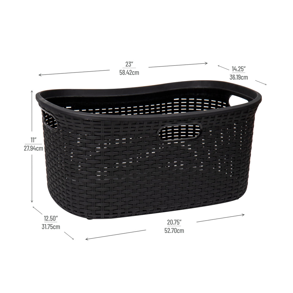 Ivory Wicker Mind Reader 40L Laundry Basket - Laundry Baskets by Handbags Specialist Headquarter | Available at Handbags Specialist Headquarter