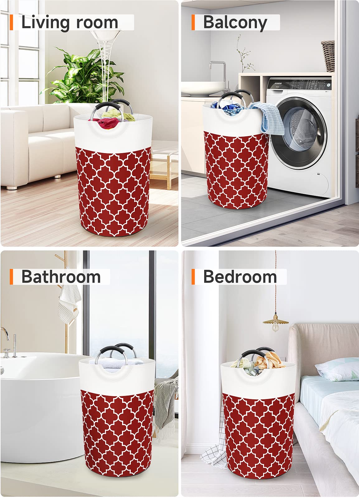 Collapsible Hamper Bag - Grey - Laundry Baskets by Handbags Specialist Headquarter | Available at Handbags Specialist Headquarter