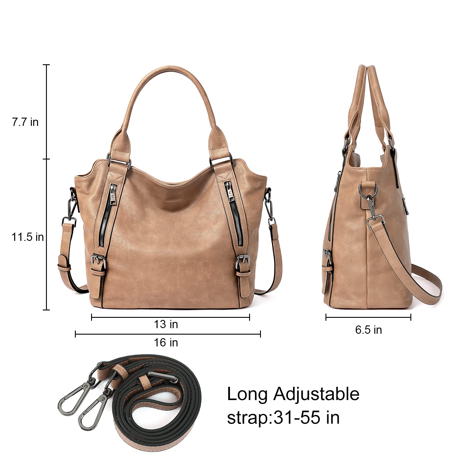 CLUCI Eco Luxe Vegan Leather Tote Bag - Bucket Bag by Handbags Specialist Headquarter | Available at Handbags Specialist Headquarter