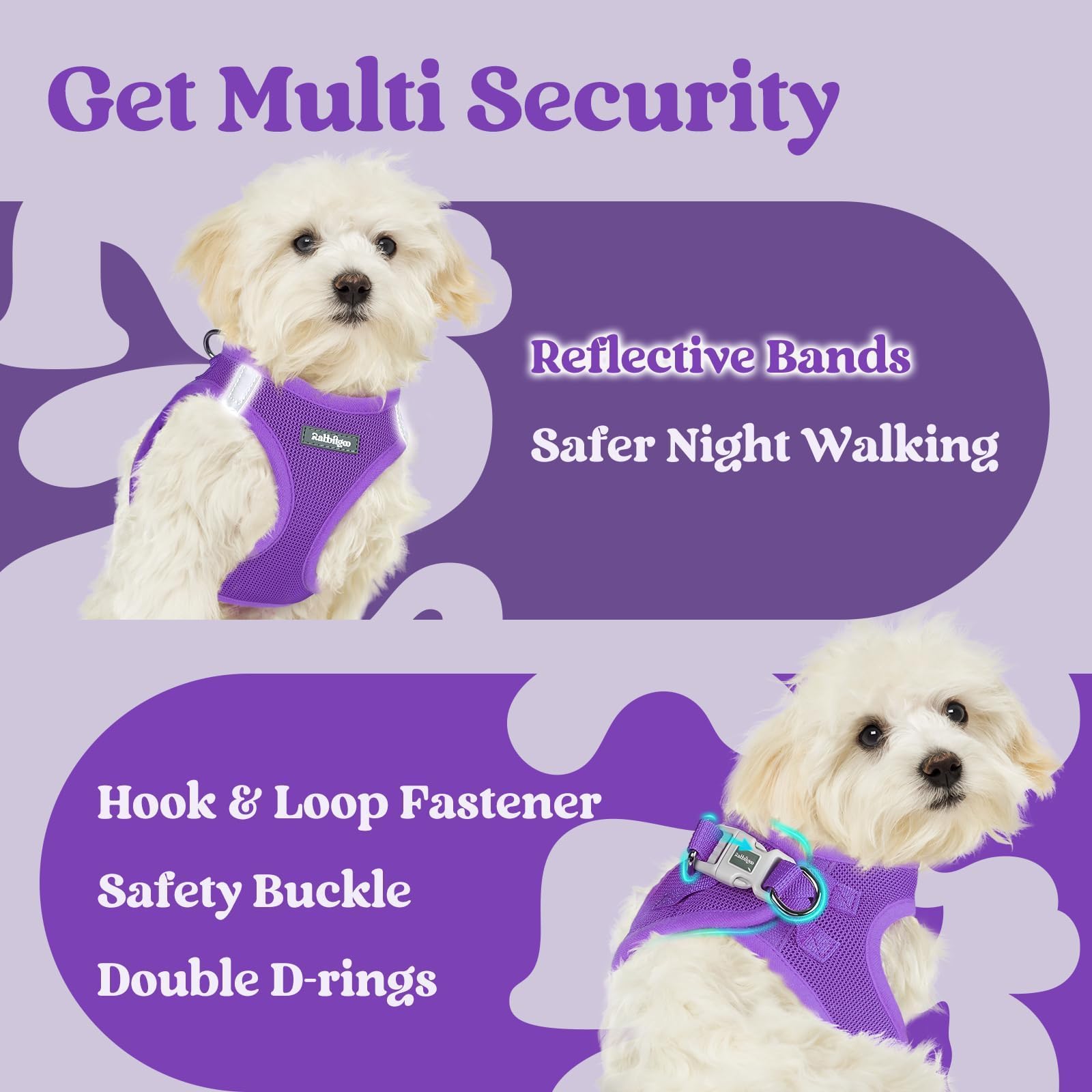 BunnyStep: Reflective Mesh Harness for Small Dogs -  by Handbags Specialist Headquarter | Available at Handbags Specialist Headquarter