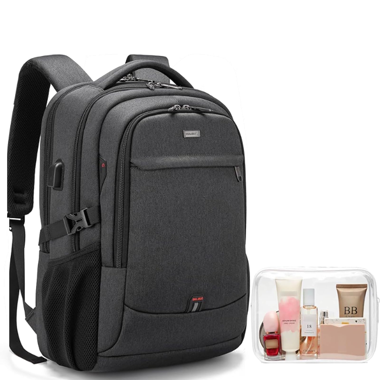 DUSLANG Travel Laptop Backpack with USB Port - Black - Backpack Bags by Handbags Specialist Headquarter | Available at Handbags Specialist Headquarter