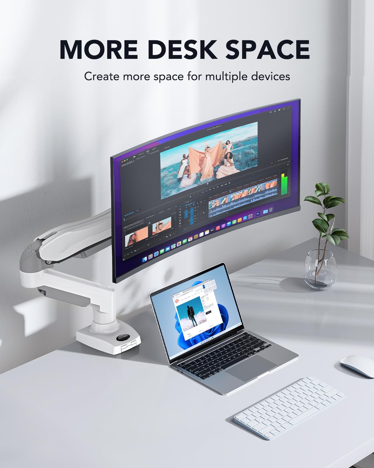 HUANUO Gas Monitor Arm - Adjustable VESA Stand - Gaming Accessories by Handbags Specialist Headquarter | Available at Handbags Specialist Headquarter