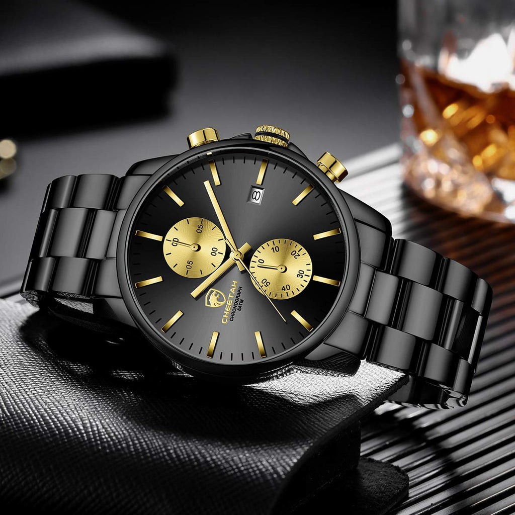 Golden Hour Elite Chrono Steel Men’s Quartz Watch