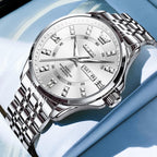 OLEVS Luxe: Men's Golden Dial Quartz Business Watch