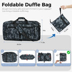 Foldable 65L Duffle Bag with Shoe Compartment