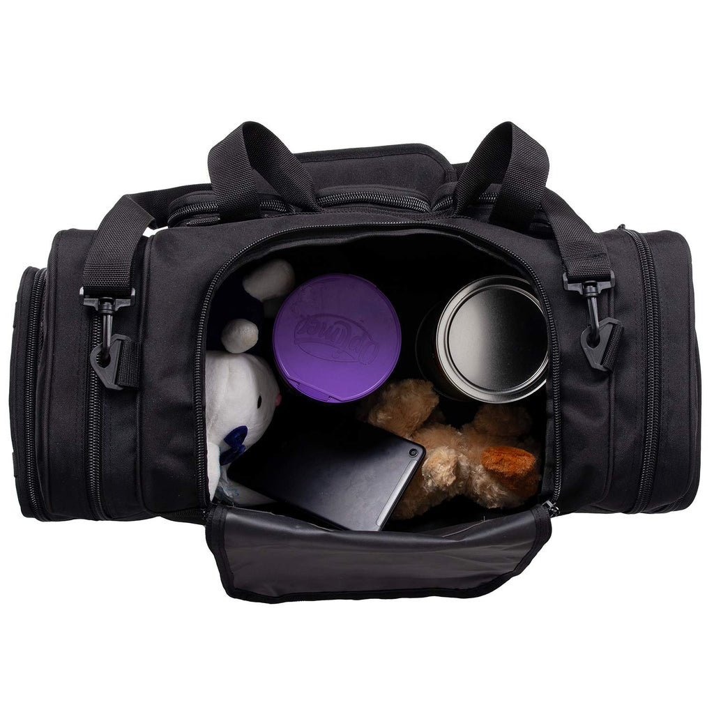 K-Cliffs Heavy Duty Tactical Range Duffel Quality Gear Travel Sports Gym Equipment Bag Military Molle Lockable Zippers with US Flag Patch 27 Inch Black – ##variant## 