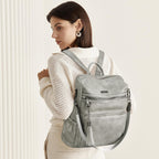 DUO-TONE Luxe Women's Leather Travel Backpack - Backpack Bags by Handbags Specialist Headquarter | Available at Handbags Specialist Headquarter