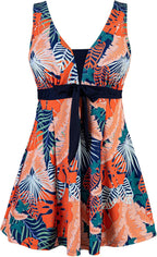 Plus Size Tummy Control Swimdress with Boyshorts