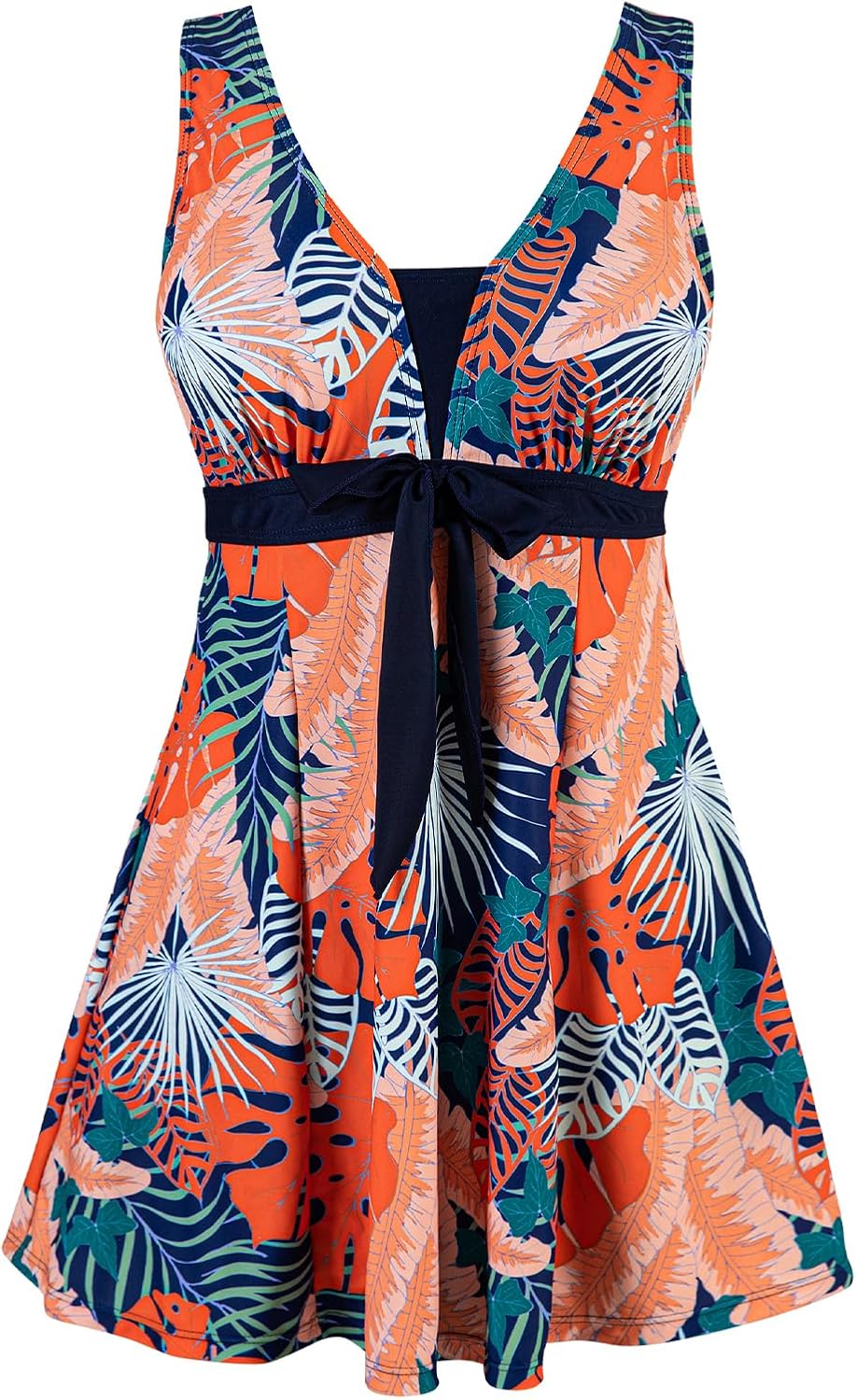 Plus Size Tummy Control Swimdress with Boyshorts