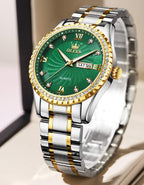 OLEVS Luxe: Men's Golden Dial Quartz Business Watch