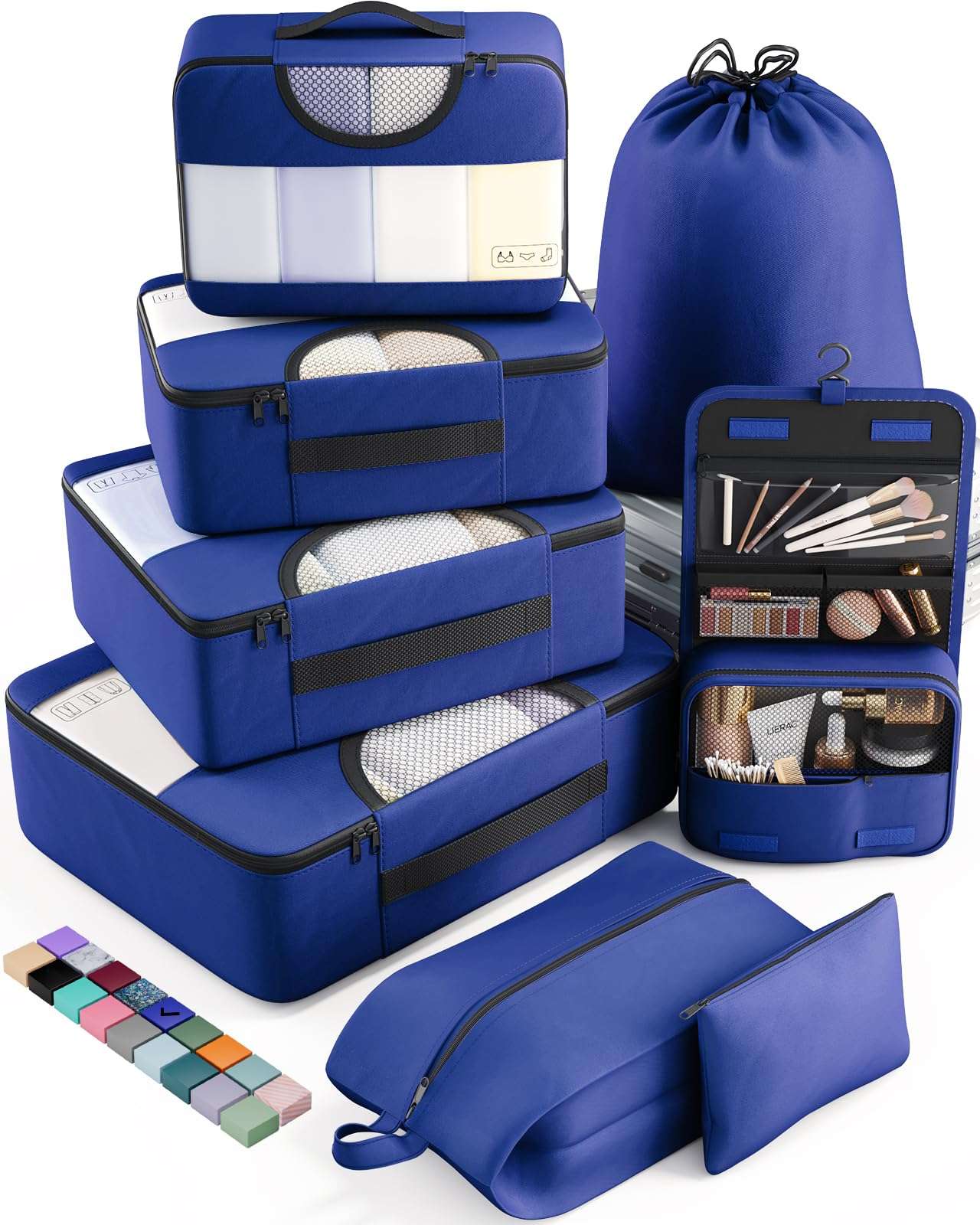 Veken Travel Cubes - 8 Piece Set - Luggage Travel Bags by Handbags Specialist Headquarter | Available at Handbags Specialist Headquarter