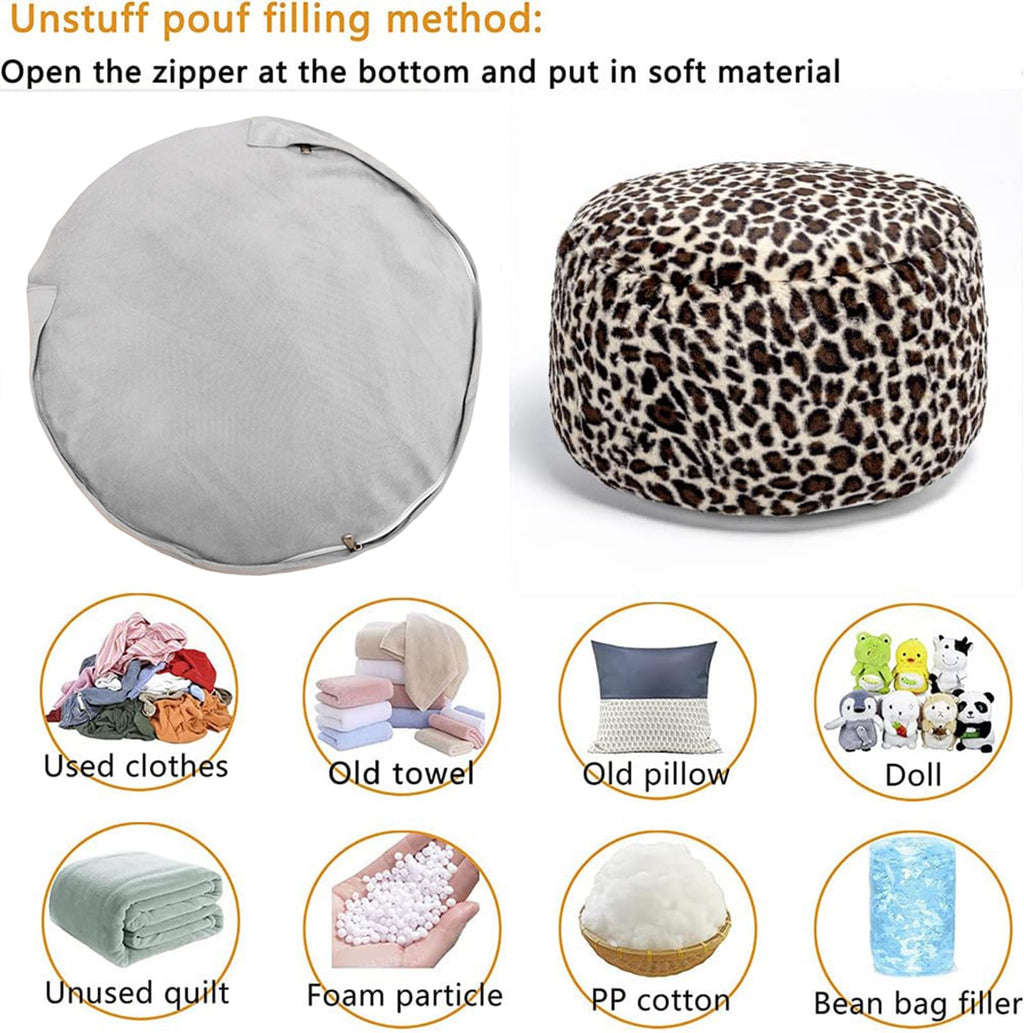 VersaPouf: Unstuffed Ottoman & Foot Rest Cover - Decor by Handbags Specialist Headquarter | Available at Handbags Specialist Headquarter
