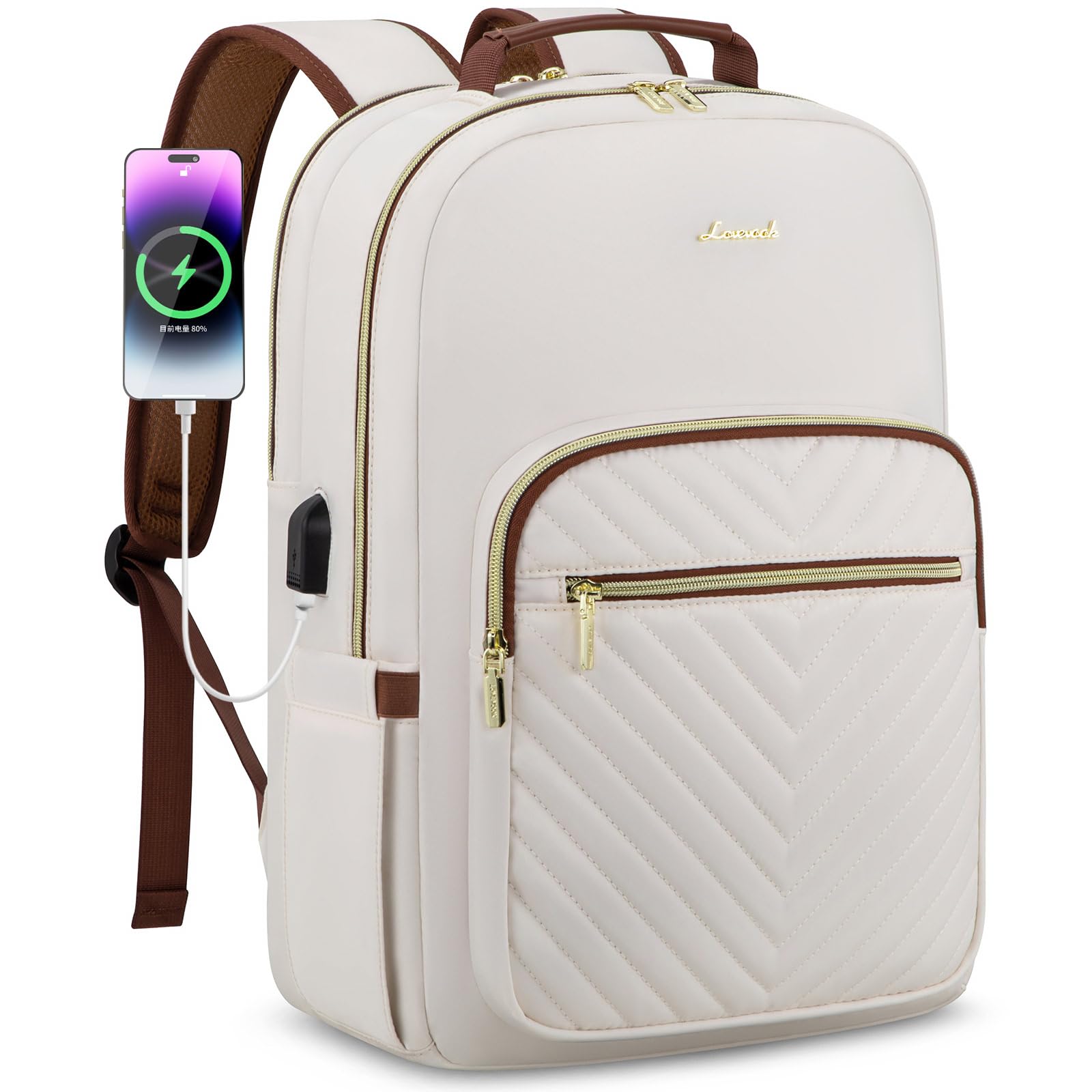 Chic Leather Laptop Backpack for Women - LoveVook - Backpack Bags by Handbags Specialist Headquarter | Available at Handbags Specialist Headquarter