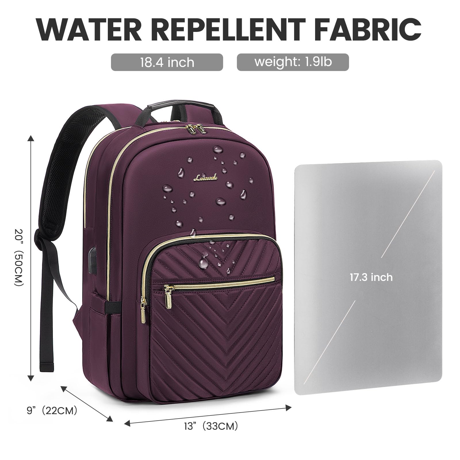 Chic Leather Laptop Backpack for Women - LoveVook - Backpack Bags by Handbags Specialist Headquarter | Available at Handbags Specialist Headquarter