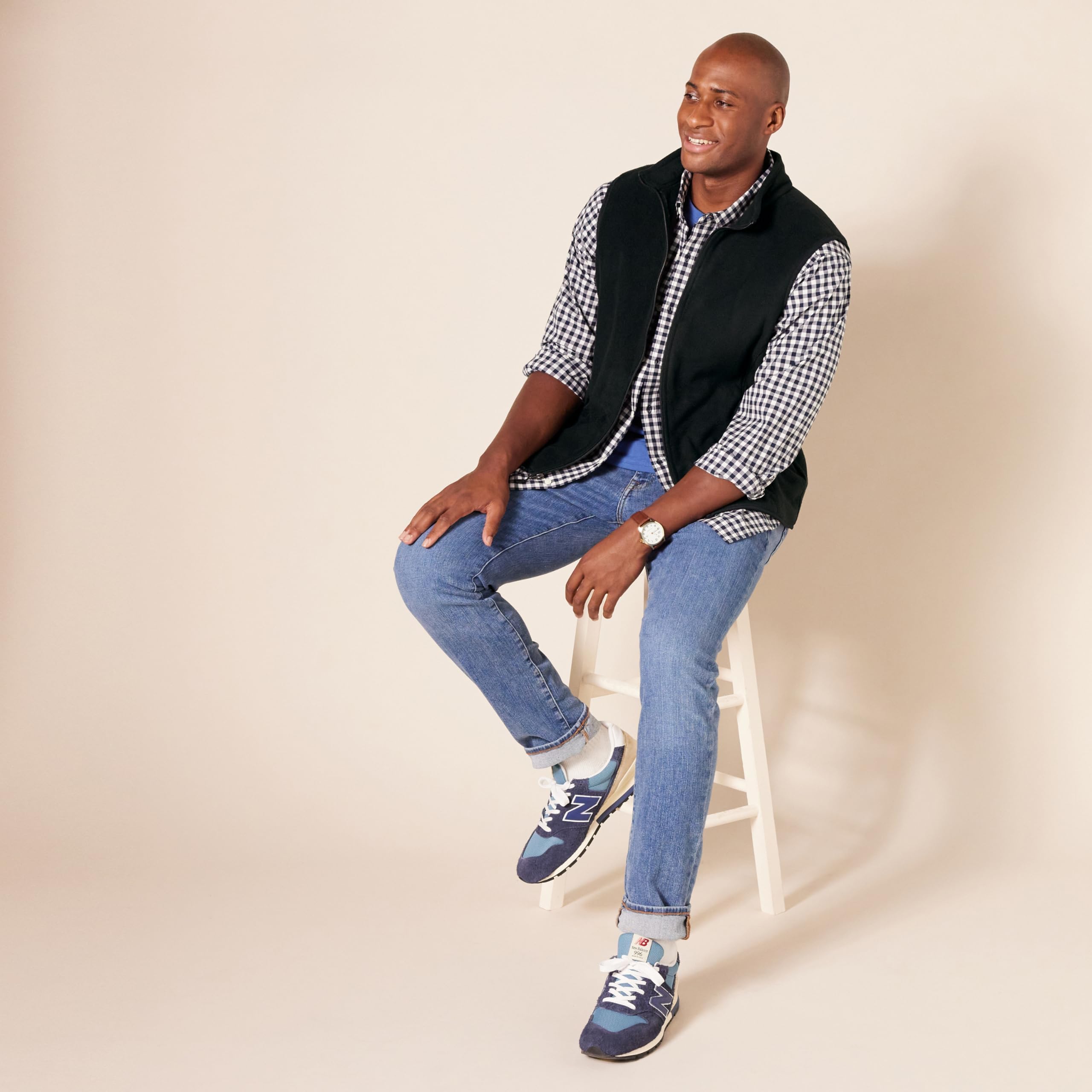 PolarZip Men's Fleece Vest – Big & Tall by Essentials