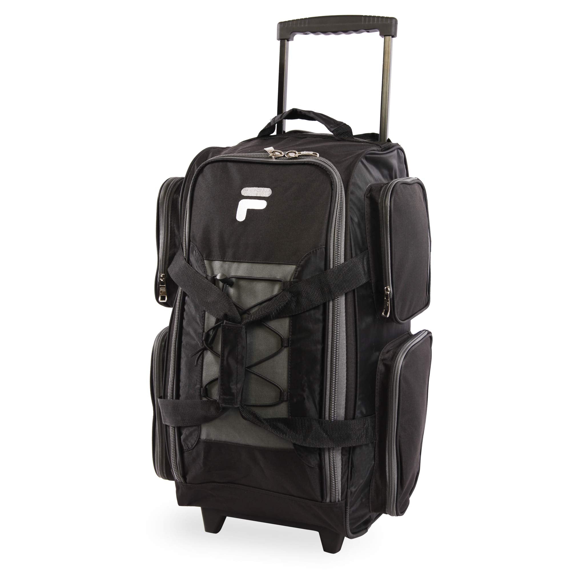 Fila 22 UltraLite Black Rolling Duffel Bag -  by Handbags Specialist Headquarter | Available at Handbags Specialist Headquarter