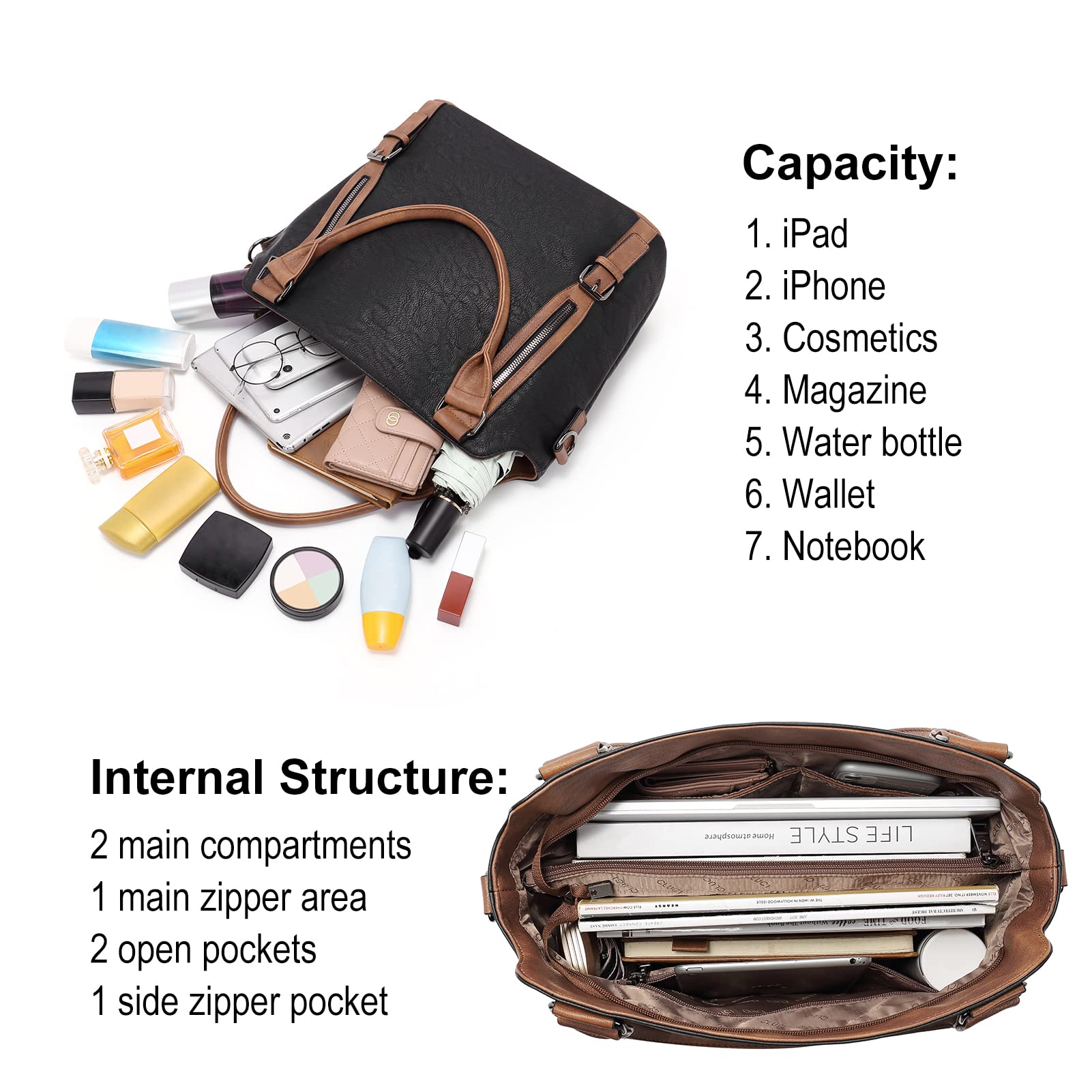 CLUCI Eco Luxe Vegan Leather Tote Bag - Bucket Bag by Handbags Specialist Headquarter | Available at Handbags Specialist Headquarter