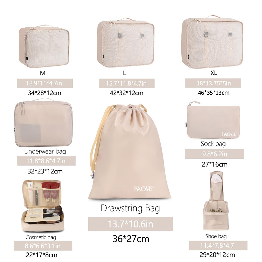 TravelMate 8-Piece Packing Cubes - Luggage Travel Bags by Handbags Specialist Headquarter | Available at Handbags Specialist Headquarter