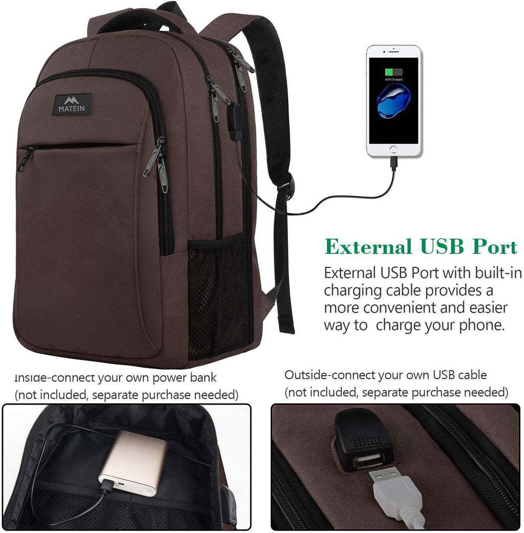 MATEIN SleekGuard Laptop Backpack with USB Port - Backpack Bags by Handbags Specialist Headquarter | Available at Handbags Specialist Headquarter