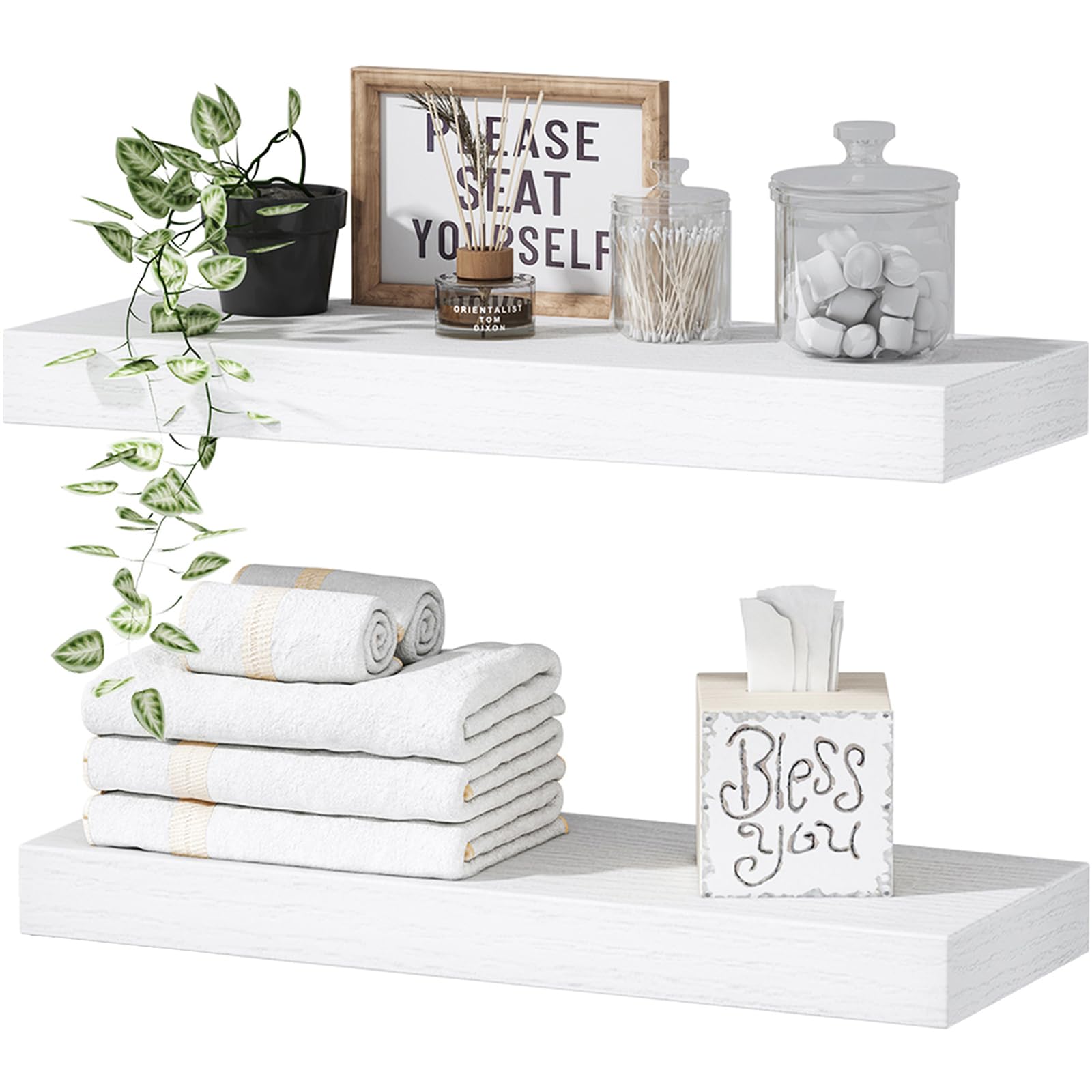 Rustic Farmhouse Shelves (008-40BN) - Decor by Handbags Specialist Headquarter | Available at Handbags Specialist Headquarter