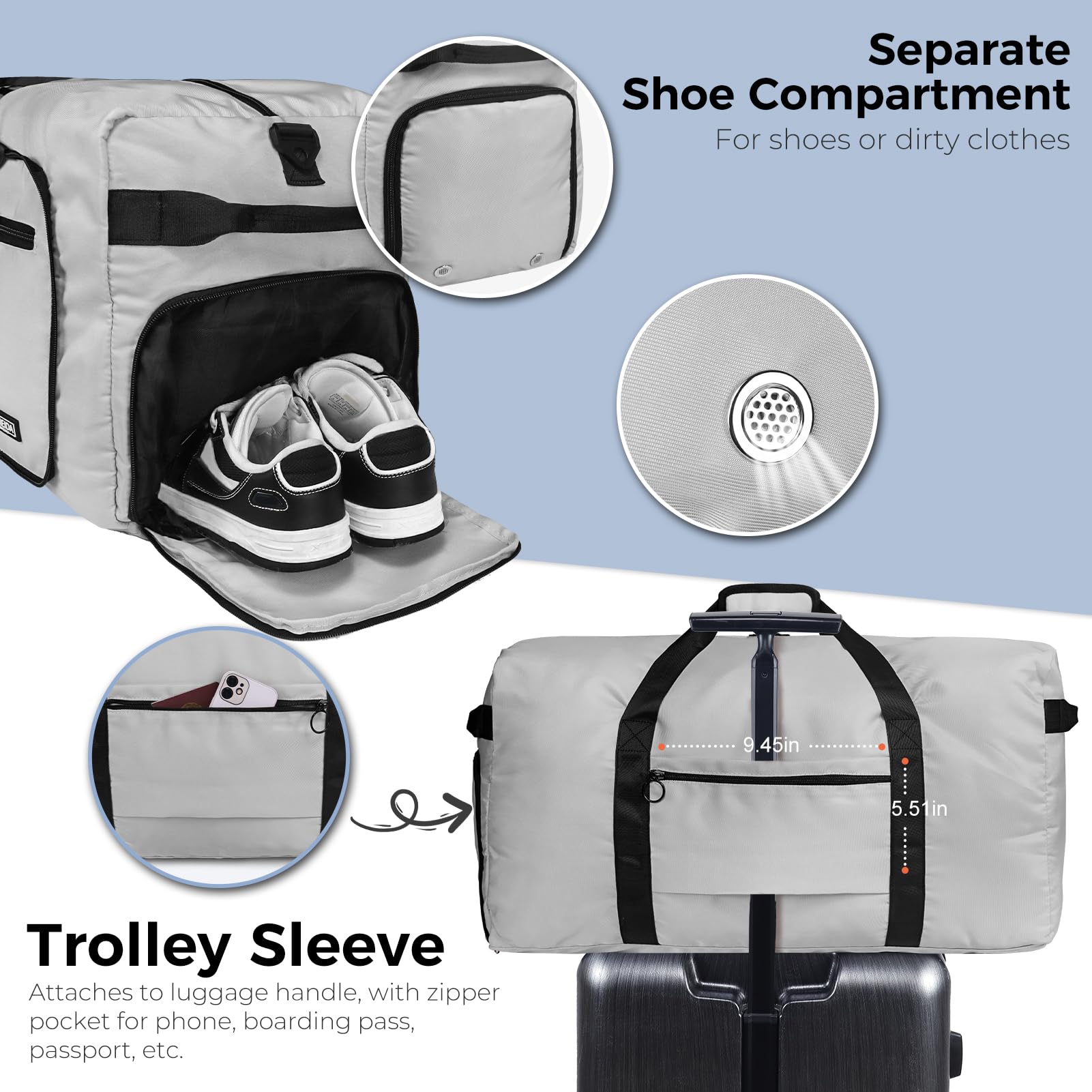 VoyageMax 65L Foldable Duffel - Water-Repellent