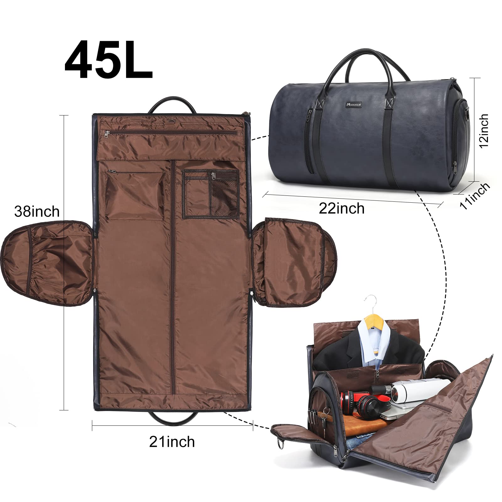 Modoker Travel Garment Bag - Versatile & Stylish - Luggage Travel Bags by Handbags Specialist Headquarter | Available at Handbags Specialist Headquarter